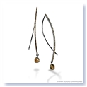 Mark Silverstein Imagines Long Wire Thin 18K  Gold Black Rhodium Diamond  Briolette Earrings