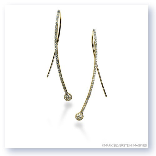 Mark Silverstein Imagines 18K Yellow Gold Crossover Diamond Earrings