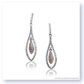 Mark Silverstein Imagines 18K White and Rose Gold Suspended Teardrop Diamond  Dangle Earrings