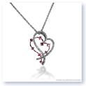 Mark Silverstein Imagines 18K White and Rose Gold Diamond and Sapphire Double Open Heart Pendant