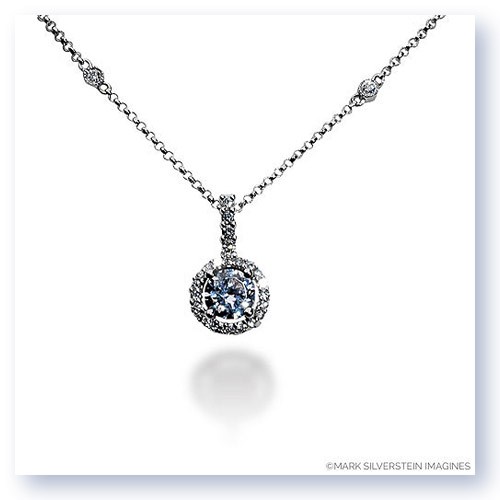 Mark Silverstein Imagines 18K White Gold 5mm Diamond Halo Pendant