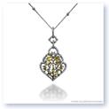 Mark Silverstein Imagines 18K White and Yellow Gold White and Yellow Diamond Open Trellis Pendant