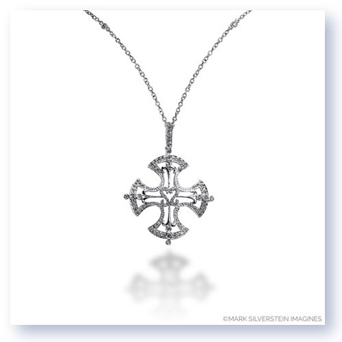 Mark Silverstein Imagines 18K White Gold Celtic Cross Inspired Diamond Pendant