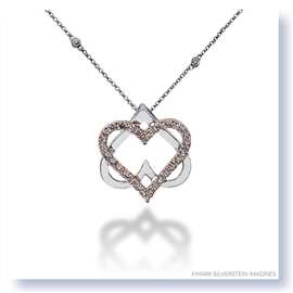 Mark Silverstein Imagines 18K White and Rose Gold Double Heart Diamond Pendant