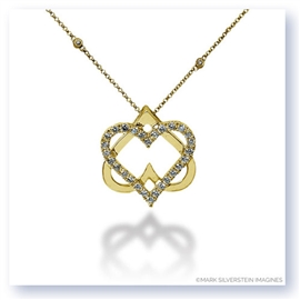 Mark Silverstein Imagines 18K Yellow Gold Double Heart Diamond Pendant