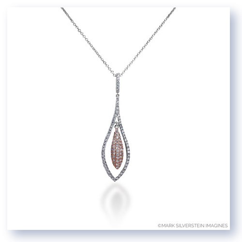 Mark Silverstein Imagines 18K White and Rose Gold Tear Drop Diamond Pendant