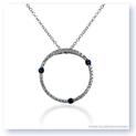 Mark Silverstein Imagines 18K White Gold Diamond and Blue Sapphire Circle Pendant