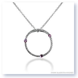 Mark Silverstein Imagines 18K White Gold Diamond and Pink Sapphire Circle Pendant