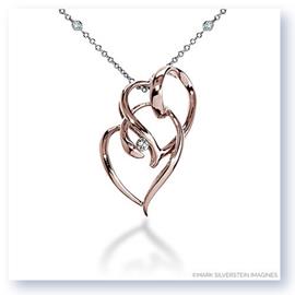 Mark Silverstein Imagines 18K Rose Gold Intersecting Hearts Diamond Pendant