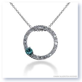 Mark Silverstein Imagines 18k White Gold Emerald and Diamond Circle Pendant