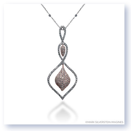 Mark Silverstein Imagines 18K White and Rose Gold Three Teardrop Diamond Pendant