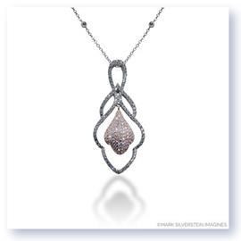 a. Mark Silverstein Imagines 18K White and Rose Gold Hanging Flower Diamond Pendant