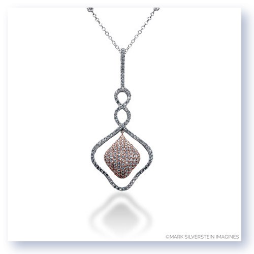 Mark Silverstein Imagines 18K White and Rose Gold Intertwined Lines Diamond Pendant