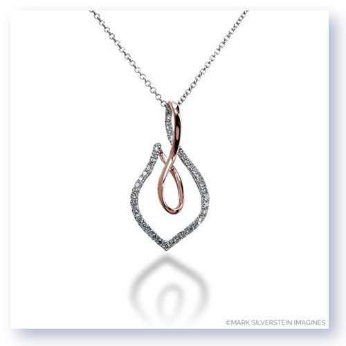 Mark Silverstein Imagines 18K White and Rose Broken Infinity Diamond Pendant