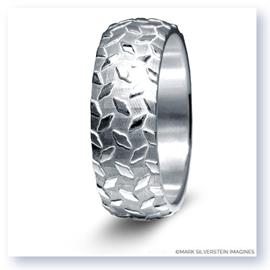 Mark Silverstein Imagines Sterling Silver Diamond Plate Design Men&#39;s Wedding Band
