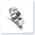 Mark Silverstein Imagines 18K White Gold Polished and Brushed Four Loop Men&#39;s Wedding Band