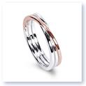 Mark Silverstein Imagines 18K White and Rose Gold Polished Three Loop Men&#39;s Wedding Band