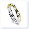 Mark Silverstein Imagines 18K White and Yellow Gold Polished Three Loop Men&#39;s Wedding Band