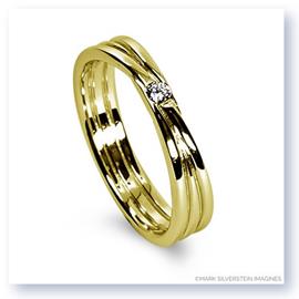 Mark Silverstein Imagines 18K Yellow Gold Three Loop Diamond Men&#39;s  Wedding Band
