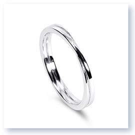 Mark Silverstein Imagines 18K White Gold Polished Double Loop Men&#39;s Wedding Band