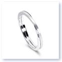 Mark Silverstein Imagines 18K White Gold Polished and Brushed Double Loop Men&#39;s Wedding Band