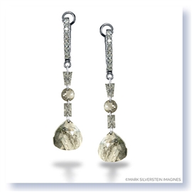 Mark Silverstein Imagines 18K White Gold and Platinum Diamond Slice Dangle Earrings