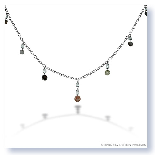 Mark Silverstein Imagines 18K White Gold and Platinum Fancy Colored Diamond Necklace