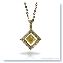Mark Silverstein Imagines 18K Yellow Gold and Platinum Diamond Shaped Yellow and White Diamond Pendant Necklace