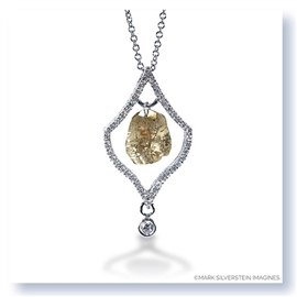 Mark Silverstein Imagines 18K White Gold and Platinum Diamond Slice Pendant Necklace