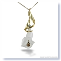Mark Silverstein Imagines Hand Carved 18K Yellow Gold and White Quartz Calla Lily with Cognac Diamonds Pendant Necklace
