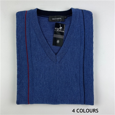 GILT EDGE Wool Acrylic V Neck