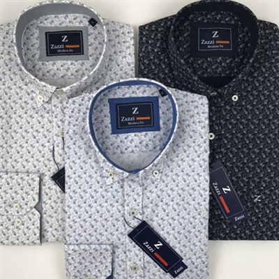 ZAZZI Patterned Casual Shirt With Contrasts