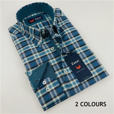 ZAZZI Check Casual Shirt With Contrasts