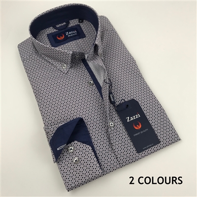 ZAZZI Printed Casual Shirt With Contrasts