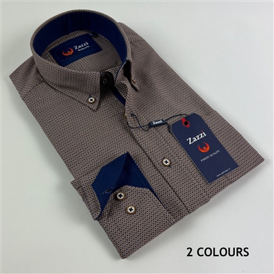 ZAZZI Long Sleeve Casual Shirt With Contrasts