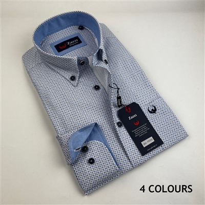 ZAZZI Long Sleeve Casual Shirt With Contrasts