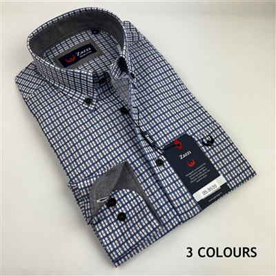 ZAZZI Long Sleeve Casual Shirt With Contrasts