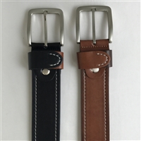 LEATHER BELT WITH STITCHING