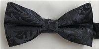 1998 Charcoal Floral Wedding Boy's Bow