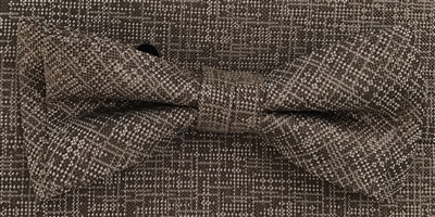3751 ZAZZI bow & pocket square in a mocca tone on tone pattern