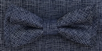 3751 ZAZZI bow & pocket square in a navy tone on tone pattern