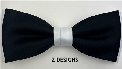 936 Regular black on white bow