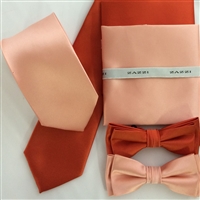 B1764 Oranges ZAZZI Solid Tie, Bow, Pocket Square & Face Mask