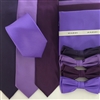 B1764 Purples ZAZZI Solid Tie, Bow, Pocket Square & Face Mask