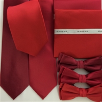 B1764 Reds ZAZZI Solid Tie, Bow, Pocket Square & Face Mask