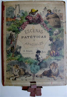 SOLD - Pathetic and Peaceful Scenes - Large gorgeous 1869 movable book - 3 languages -SOLD - This item is for reference only, to find available movable books, see category "Books for Sale"