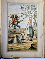 Antique movable book Pleasant Hours (1883) by Schaller & Kirn. Rare unrecorded German movable picture book for young people with 5 original mechanical scenes. Complete and unrestored. Good condition.