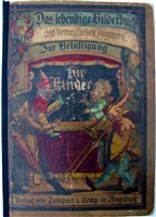 Rare 1865 German movable book with 9 hand-colored pull-tab plates by Eduard Ille; second edition of Das Lebendige Bilderbuch mit beweglichen Figuren