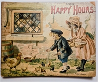 Rare 1890 pop up book Happy Hours by Frederick Warne Movable panorama with pull out cages and die cut animals Printed in Bavaria