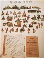 1890s Honest Long Cut Buffalo Bill Wild West ShowGame Complete with all original Figures and Tab Sets, Program, and Play Board. 
Designated "N143" in the American Card Catalog